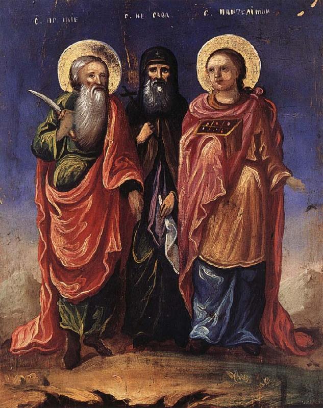 Nicolae Grigorescu Saints llie,Sava and Pantelimon Spain oil painting art